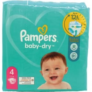 Pampers Baby Windeln Große 4 (9-14kg), 30 Stück, Maxi, bis zu 12 Stunden Rundum-Auslaufschutz
