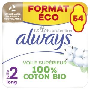 Always Ultra Binden Damen Gr. 2, Cotton Protection Long, 54 Damenbinden mit Flügeln (3 x 18 Stück), Monatspaket, ultradünn und super absorbierend