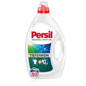 Persil Universal Kraft-Gel (50 Waschladungen), Flüssigwaschmittel mit Tiefenrein Technologie, Waschmittel für reine Wäsche und hygienische Frische für die Maschine, wirksam ab 20 °C