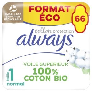 Always Ultra Binden Damen Gr. 1, Cotton Protection Normal, 66 Damenbinden mit Flügeln (3 x 22 Stück), Monatspaket, ultradünn und super absorbierend