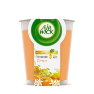 Air Wick Wohlfühl-Duftkerze XL im Glas - Duft: Citrus - Bis zu 40 Stunden Brenndauer - Enthält natürliche ätherische Öle - 220 g Duftkerze
