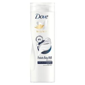 Dove Body Love Prebiotic Body Milk für trockene Haut für 48 Stunden Körperpflege mit Glycerin 400 ml