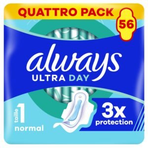 Always Ultra Normal (Große 1) Damenbinden mit Flügeln, 56 Stück