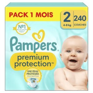 Pampers Baby Windeln Große 2, Premium Protection, Windeln x240, 4kg-8kg, Doppelter Schutz für Hautkomfort & gegen Auslaufen
