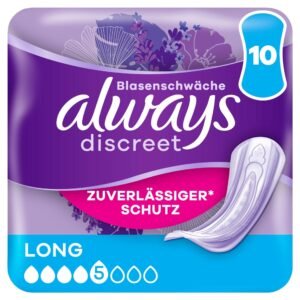 Always Discreet Inkontinenzeinlagen Für Frauen Long 10 Stück Rundumschutz Unglaubliche Diskretion