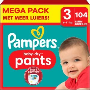 Pampers - Baby Dry Pants - Große 3 - Mega Pack - 104 Stück - 6/11 KG