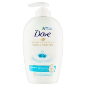 Dove, Flüssige Handseife, feuchtigkeitsspendende Handseife, Care & Protect, entfernt effektiv Schmutz und Bakterien, mit +5 feuchtigkeitsspendenden Wirkstoffen, Formel 99% biologisch abbaubar, 250 ml