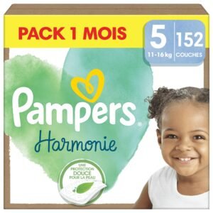 Pampers Harmonie Windeln Große 5, 152 Windeln, 11kg-16kg, sanfter Hautschutz mit 100Prozent Pampers Schutz