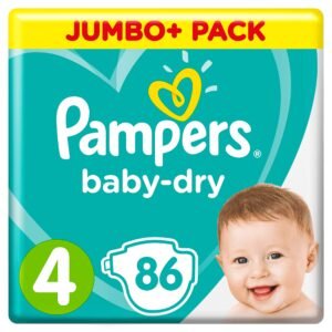 Pampers (Alte Version), Baby Windeln Größe 4 (9-14kg), 86 Stück, JUMBO PLUS PACK