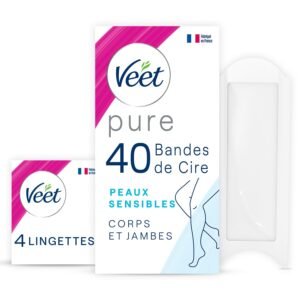 Veet Pure - 40 Kaltwachsstreifen für Körper und Beine - empfindliche Haut - empfohlen von Dermatologen - langanhaltende Haarentfernung