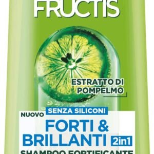 Garnier Fructis 2-in-1-Shampoo für normales Haar, kräftiges und glänzendes Haar, mit Grapefruit-Extrakt und Vitamin B6, stark und glänzend, 250 ml