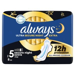 Always Ultra Damenbinden Secure Night (Größe 5) Flügel X8