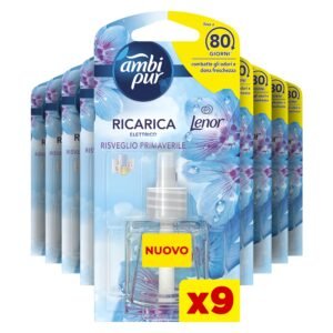Ambi Pur Raumduft, 9 Nachfüllpackungen für Raumdiffusor, Frühlingserwachen, Raumduft, beseitigt Gerüche, bis zu 80 Tage Duft pro Nachfüllung