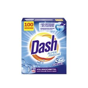 Dash Alpen Frische Pulver – Vollwaschmittel Pulver für strahlend reine und frische Kleidung – 100 Waschladungen