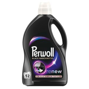 Perwoll Renew Black Waschmittel (52 Waschladungen), Feinwaschmittel reinigt sanft und erneuert dunkle Farben und Fasern, für alle dunklen Textilien, mit Dreifach-Renew-Technologie
