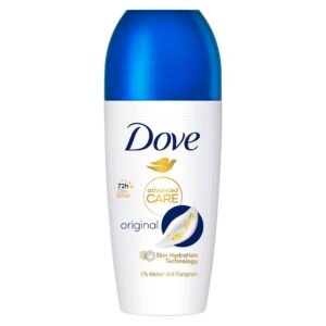 Dove Advanced Care Anti-Transpirant Deo Roll-On Original 0 Prozent Alkohol Deodorant schützt 48h vor Körpergeruch und Achselnässe 50 ml 1 Stück