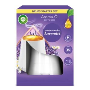 Air Wick Aroma-Öl Diffuser - Starter Set mit Diffuser und Duft-Flakon - Batteriebetrieben - Duft: Entspannender Lavendel - 1 x 20 ml ätherisches Öl + Diffuser