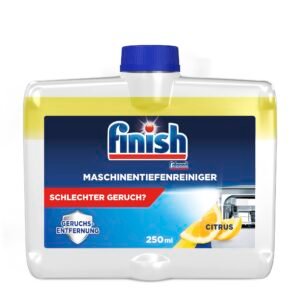 Finish Maschinentiefenreiniger Citrus - Flüssiger Maschinenreiniger gegen Kalk und Fett für eine saubere Spülmaschine - Sparpack mit 1 x 250 ml Maschinenpfleger mit Zitronenduft