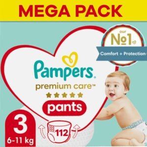 Pampers - Premium Care Pants - Große 3 - Mega Pack - 112 Windelhosen - 6/11 KG