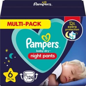 Pampers Night Windeln Pants Große 6 (15kg+) Baby-Dry, 124 Höschenwindeln, Alte Version