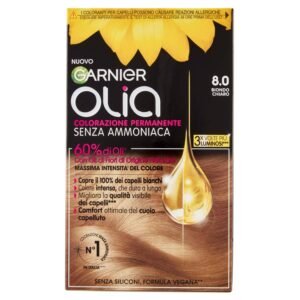 Garnier Olia Haarfarbe, permanente Färbung ohne Ammoniak, deckt 100% weißes Haar ab, mit natürlichen Blütenölen natürlichen Ursprungs, vegane Formel, Hellblond