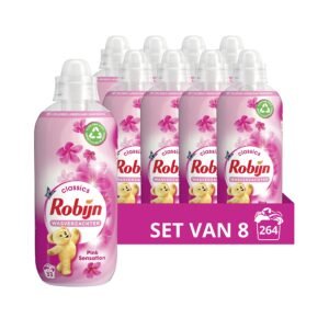 Robijn Classics Pink Sensation Weichspüler für wunderbar weiche Wäsche - 8 x 33 Wäschen - Vorteilspack