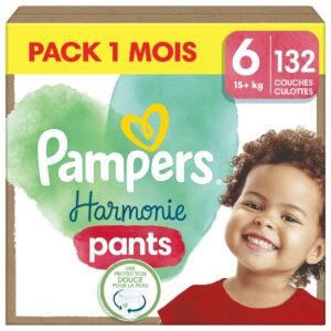 Pampers Harmonie Pants Größe 6, 132 Windeln, 15kg+, sanfter Hautschutz und 360° Komfort-Fit
