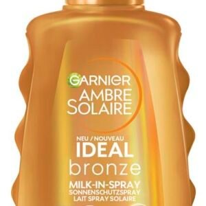 Garnier UV-Sonnenschutzspray für eine strahlende Bräune, Sehr hoher Sonnenschutz mit LSF 50, Wasserfest, Ambre Solaire Ideal Bronze Milk-in-Spray, 1 x 150 ml