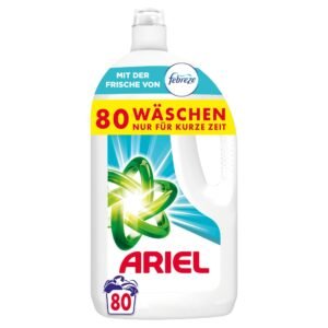 Ariel Flüssigwaschmittel, 80 Waschladungen, Universal+ Mit Der Frische Von Febreze