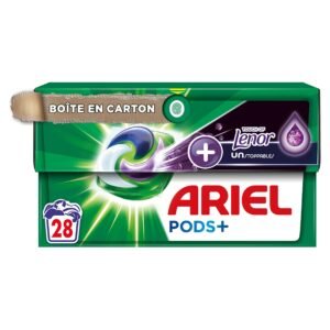 Ariel All-in-1 Pods+ Waschmittel Kapseln 28 Waschgänge, Unstoppables Touch de Lenor, Tiefenwäsche und mehr Frische