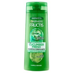 Garnier Fructis Reinigendes Shampoo für fettiges Haar, mit Salicylsäure und Gurkenextrakt, Cucumber Fresh, 250 ml