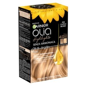 Garnier Olia Highlights, bis zu 4 Stufen Aufhellung, für blondes Haar, Formel mit Blütenölen + Ton, vegane Formel, ohne Ammoniak
