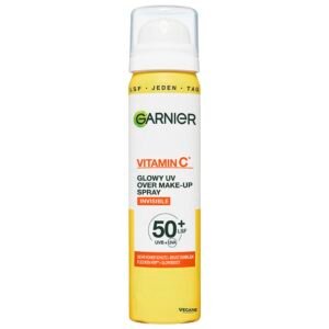Garnier Vitamin C* Glowy UV Over Make-up Spray LSF 50+ - transparentes Gesichtsspray mit hohem Sonnenschutz und Vitamin C* für über dem Make-up, 75 ml