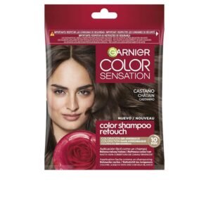 Garnier Color Shampoo Retouch Permanente Haarfarbe Kastanienbraun - 100% Abdeckung weißes Haar - hält bis zu 4 Wochen