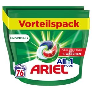 Ariel Waschmittel Pods All-in-1, Waschmittel 76 Waschladungen, Universal, Kraftvolle Fleckenentfernung in nur 1 Waschgang