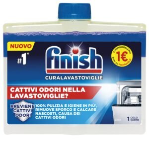 Finish Geschirrspüler, empfohlen von Napisan, 1 Produkt mit 250 ml Spülmaschinen-Pflege, Zusatz für eine Spülmaschine, die von Fett- und Kalkrückständen gereinigt wird