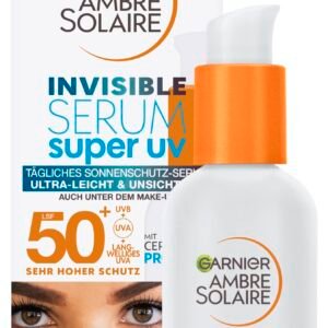Garnier Serum mit Lichtschutzfaktor 50+, UVA- und UVB-Schutz, Für alle Hauttypen, Mit Ceramid Protect, Geeignet zur täglichen Anwendung, Ambre Solaire Invisible Super UV, 30 ml
