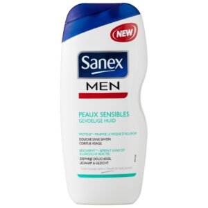 Sanex - Duschgel ohne Seife für Herren, empfindliche Haut  Körper & Gesicht  schützt vor Allergien  250 ml