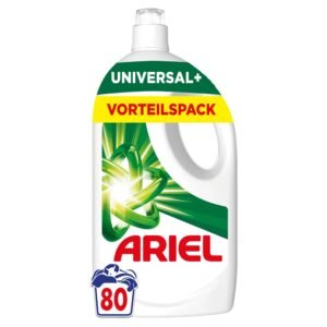 Ariel Flüssigwaschmittel, 80 Waschladungen Universal+, Kraftvolle Fleckentfernung In Nur 1 Waschgang, Selbst Bei Kaltwaschzyklen
