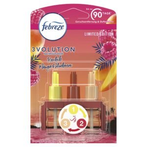 Febreze 3Volution Duftstecker Jasmin & Limette mit automatischem Frischeduft-System, 3 abwechselnde Düfte entfernen Gerüche