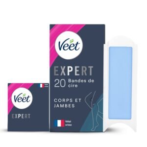 Veet Expert - 20 Wachs-Streifen für Körper & Beine - für empfindliche Haut - perfekte Verarbeitung - langanhaltende Haarentfernung