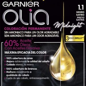 Garnier Olia Coloración Permanente Sin Amoniaco Para Un Olor Agradable Con Aceites Florales De Origen Natural - Negro Zafiro 1.1
