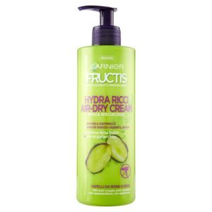 Garnier Fructis Hydra Ricci Air-dry Cream, Haarpflege ohne Ausspülen für gewelltes bis lockiges Haar, Formel angereichert mit Pistazienöl, 400ml