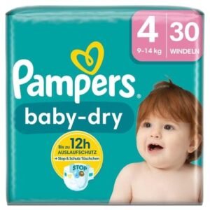 Pampers Baby-Dry Größe 4, 30 Windeln, 9kg-14kg (30 Stk)