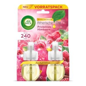 Air Wick Duftstecker Nachfüller Duo - Duft: Kirschblüte und Himbeere - Fruchtig-floraler Raumduft für die Steckdose - 2x 19ml Duftölflakon-Nachfüller