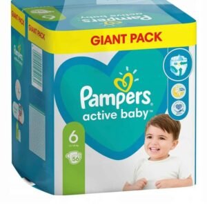 Pampers Windeln Große 5 (11-16kg), Active Baby Windeln, 64 Stück, Durchlaufschutz Durch den ganzen Tag