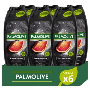 Palmolive Men Energizing 3 in 1 500 ml | mit ätherischem Zitronenöl und Magnesium-Extrakt | für Körper, Gesicht und Haare