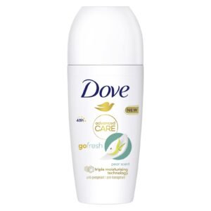 Dove Deodorant Roll On Advanced Care Birne und Aloe, Antitranspirant, sanfte Formel mit dreifacher Feuchtigkeitsspendend, Schutz für bis zu 48 Stunden, Deodorant für Herren und Damen, 50 ml