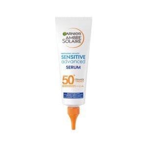 Garnier Sensitive Advanced Körperschutzserum für empfindliche Haut, LSF 50+, wasserfest, mit 2 x Ceramiden, Ambre Solaire, 125 ml