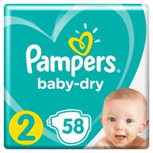 Pampers - Baby Dry Windeln Große 2 (3-6 kg) - Riesenpaket (58 Windeln)